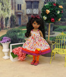 Sunset Bouquet - dress, tights & shoes for Little Darling Doll or 33cm BJD