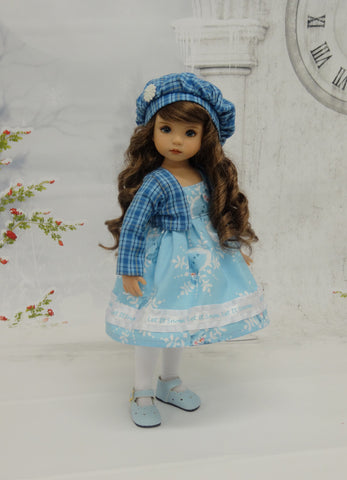 Suzie Snowflake - dress, jacket, beret, tights & shoes for Little Darling Doll or 33cm BJD