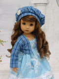 Suzie Snowflake - dress, jacket, beret, tights & shoes for Little Darling Doll or 33cm BJD