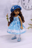 Suzie Snowflake - dress, jacket, beret, tights & shoes for Little Darling Doll or 33cm BJD