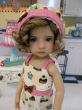 Sweet Bonbons - romper, hat & sandals for Little Darling Doll or 33cm BJD