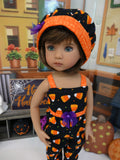 Sweet Candy Corn - romper, hat & shoes for Little Darling Doll or 33cm BJD