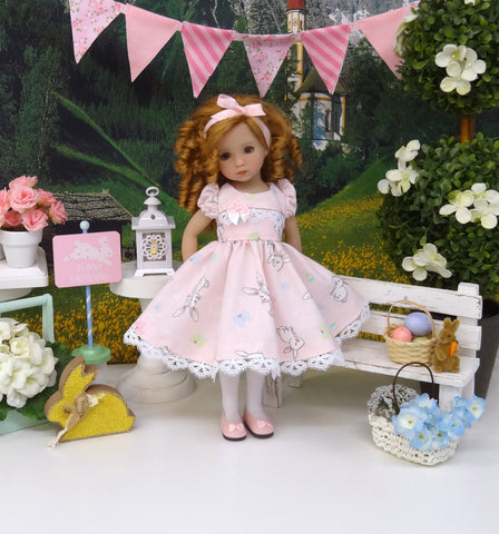 Sweet Cottontail - dress, tights & shoes for Little Darling Doll or other 33cm BJD