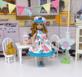 Sweet Cupcakes - dress, hat & sandals for Little Darling Doll or 33cm BJD