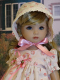 Sweet Innocence - dress, bonnet, bloomers, socks & shoes for Little Darling Doll or 33cm BJD