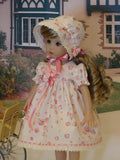 Sweet Innocence - dress, bonnet, bloomers, socks & shoes for Little Darling Doll or 33cm BJD