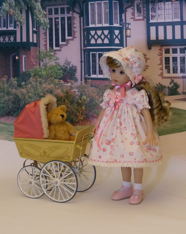 Sweet Innocence - dress, bonnet, bloomers, socks & shoes for Little Darling Doll or 33cm BJD