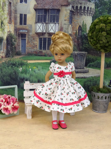 Sweet Rose - dress, tights & shoes for Little Darling Doll or other 33cm BJD