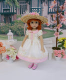 Sweet Roses - dress, hat, tights & shoes for Little Darling Doll or 33cm BJD