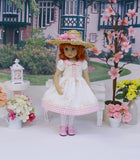 Sweet Roses - dress, hat, tights & shoes for Little Darling Doll or 33cm BJD