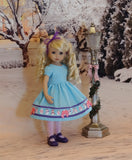 Sweet Snowman - dress, tights & shoes for Little Darling Doll or 33cm BJD