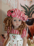 Sweet Strawberries - dress, beret, tights & shoes for Little Darling Doll