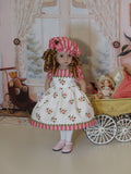 Sweet Strawberries - dress, beret, tights & shoes for Little Darling Doll