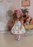 Sweet Strawberries - dress, beret, tights & shoes for Little Darling Doll