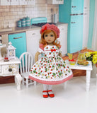Sweet Strawberry Shortcake - dress, hat, tights & shoes for Little Darling Doll or 33cm BJD