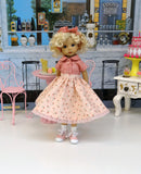 Swinging Rosebuds - blouse, circle skirt, socks & saddle shoes for Little Darling Doll or 33cm BJD
