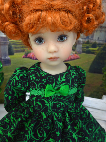 Swirl of Clovers - dress, tights & shoes for Little Darling Doll or 33cm BJD
