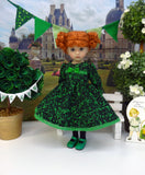Swirl of Clovers - dress, tights & shoes for Little Darling Doll or 33cm BJD