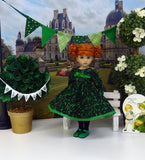 Swirl of Clovers - dress, tights & shoes for Little Darling Doll or 33cm BJD
