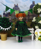 Swirl of Clovers - dress, tights & shoes for Little Darling Doll or 33cm BJD