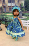 Swirling Vines - dress, hat, tights & shoes for Little Darling Doll or other 33cm BJD