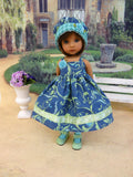 Swirling Vines - dress, hat, tights & shoes for Little Darling Doll or other 33cm BJD
