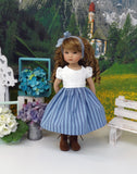 Swiss Beauty - dirndl ensemble with tights & boots for Little Darling Doll or 33cm BJD