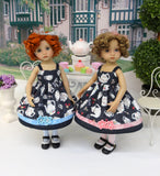 Tea for Two - two ensembles with dresses, tights & shoes for Little Darling Dolls or 33cm BJD