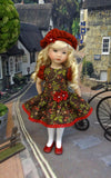 Thistleberry - dress, beret, tights & shoes for Little Darling Doll or other 33cm BJD