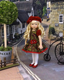 Thistleberry - dress, beret, tights & shoes for Little Darling Doll or other 33cm BJD