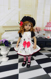 Tiny Dancer - dress, beret, tights & shoes for Little Darling Doll or other 33cm BJD