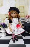 Tiny Dancer - dress, beret, tights & shoes for Little Darling Doll or other 33cm BJD