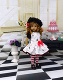 Tiny Dancer - dress, beret, tights & shoes for Little Darling Doll or other 33cm BJD