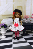 Tiny Dancer - dress, beret, tights & shoes for Little Darling Doll or other 33cm BJD