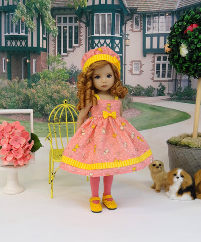 Tiny Terrier - dress, hat, tights & shoes for Little Darling Doll or 33cm BJD