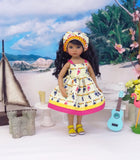 Toucan Treasure - dress, kerchief & sandals for Little Darling Doll or 33cm BJD