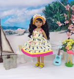 Toucan Treasure - dress, kerchief & sandals for Little Darling Doll or 33cm BJD