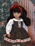 Traditional Christmas - dress, tights & shoes for Little Darling Doll or 33cm BJD