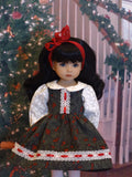 Traditional Christmas - dress, tights & shoes for Little Darling Doll or 33cm BJD