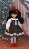 Traditional Christmas - dress, tights & shoes for Little Darling Doll or 33cm BJD