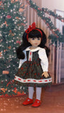 Traditional Christmas - dress, tights & shoes for Little Darling Doll or 33cm BJD