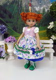 Trier Gardens - dirndl ensemble with tights & boots for Little Darling Doll or 33cm BJD