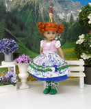 Trier Gardens - dirndl ensemble with tights & boots for Little Darling Doll or 33cm BJD