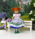 Trier Gardens - dirndl ensemble with tights & boots for Little Darling Doll or 33cm BJD