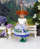 Trier Gardens - dirndl ensemble with tights & boots for Little Darling Doll or 33cm BJD