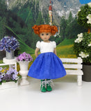Trier Gardens - dirndl ensemble with tights & boots for Little Darling Doll or 33cm BJD