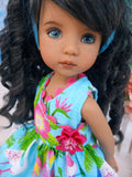 Tropical Birds - dress & sandals for Little Darling Doll or 33cm BJD