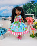 Tropical Birds - dress & sandals for Little Darling Doll or 33cm BJD