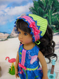 Tropical Flamingo - romper, kerchief & sandals for Little Darling Doll or other 33cm