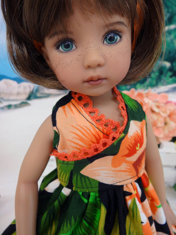 Tropical Paradise - dress & sandals for Little Darling Doll or 33cm BJD
